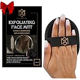 MS Premium Exfoliating Facial Mitt - Dry Skin Remover for Face, Deep Exfoliating Scrubber, Instantly Removes Dry Skin, Gently Improves Complexion, Shower Mitt for Gentle Face Exfoliation, 1pc - Black