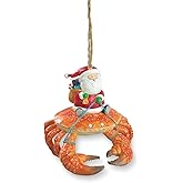 Cape Shore Beach Santa Riding Crab Claw Tiki Christmas Ornament
