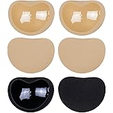 UUYYEO 3 Pairs Self Adhesive Bra Inserts Removable Bra Pads Push Up Bra Pads for Dress Sticky Swimsuit Bra Inserts Breast Enhancer Pads Sport Bra Padding Inserts for Women