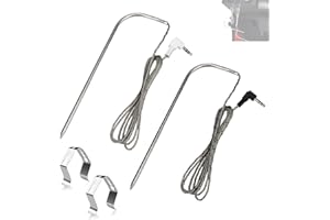 RUGAM Replacement Meat Probes for Traeger Wood Pellet Grill, Compatible with Pit Boss Series Pellet Grill and Smoker, 3.5 mm Plug High-Temperature BBQ Waterproof Digital Thermostat Probe, 2 Pack
