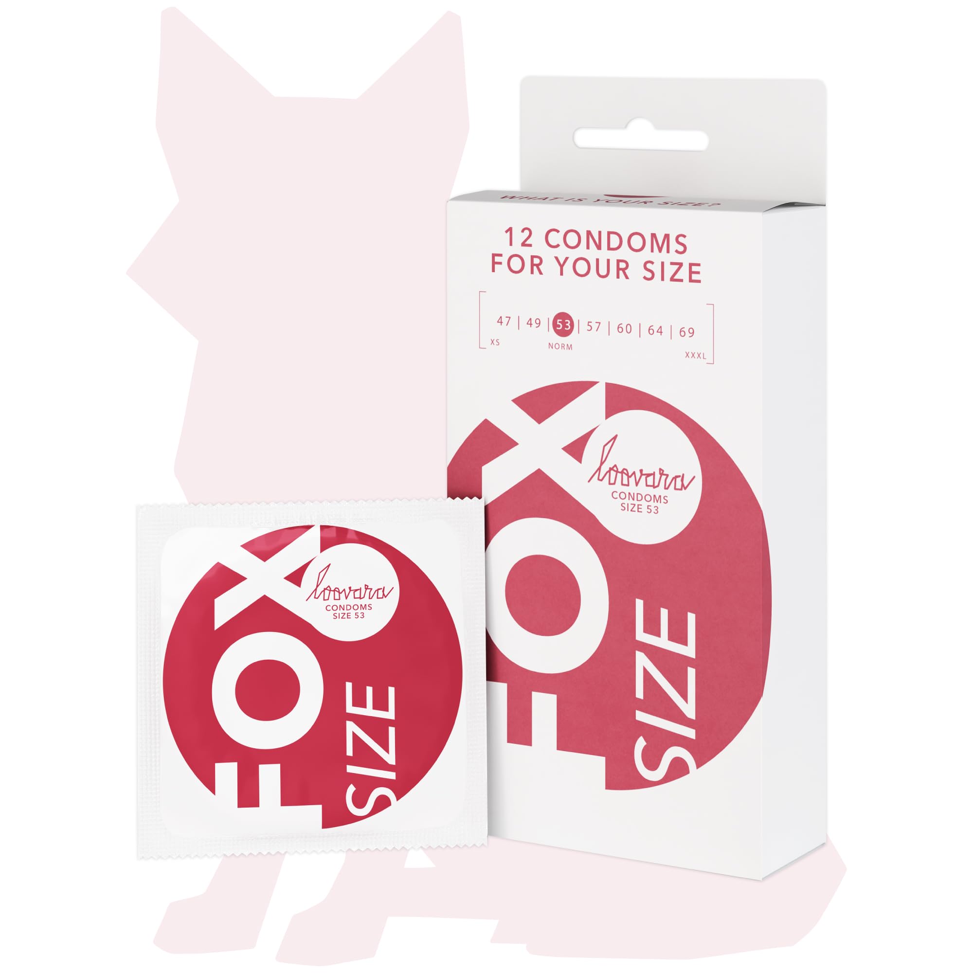 Loovara Intimate - Fox 53 Natural Rubber Condoms Size 53-12 Pieces