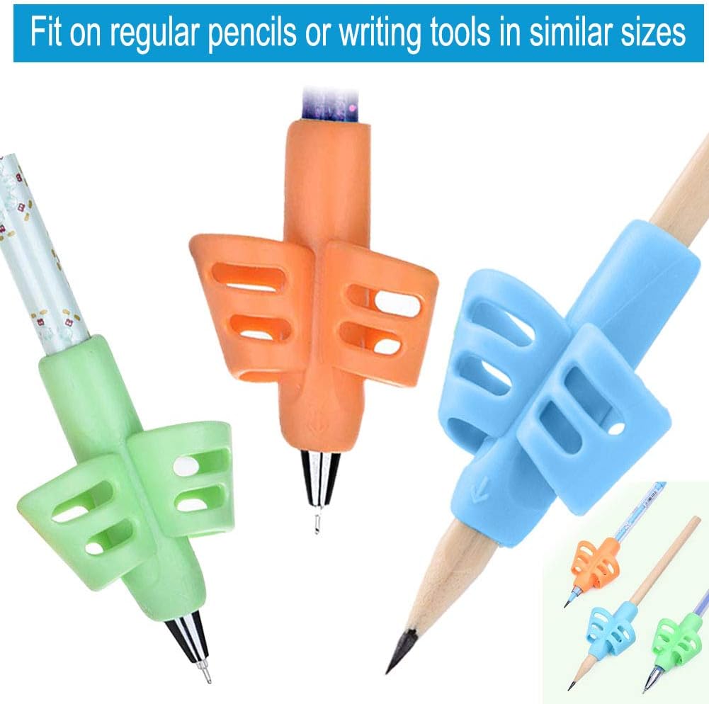 Pencil Grips - JuneLsy Pencil Grips for Kids Handwriting Posture Correction Training Writing AIDS for Kids Toddler Preschoolers Students Children Special Needs (3 PCS) : Office Products