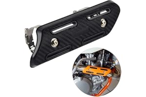 NICECNC Universal Black 4 Stroke Exhaust Heat Protector Shield Compatible with KTM SXF EXCF SMR 250 350 450 500 Compatible with HUSABERG FE 250 350 450 501,See Fitment