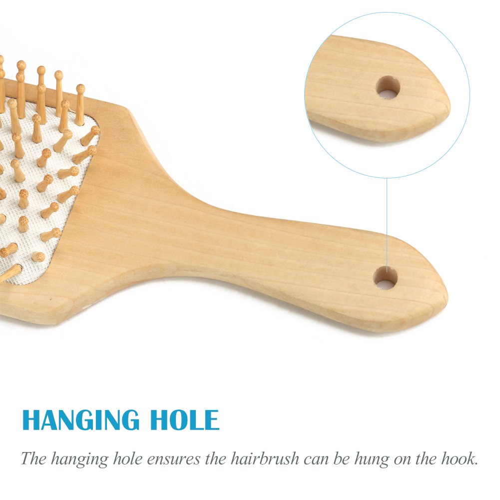 Hair Brush Natural Wooden Hairbrush Air Cushion Hair Comb Scalp Massage Keratin Care Detangling Comb for Thick Thin Fine Curly Straight Wet Dry or Damaged Hair