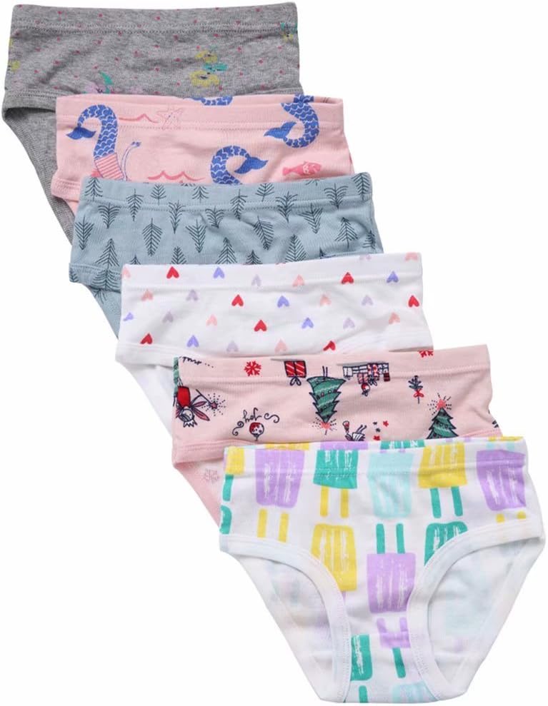 Benetia Girls' Soft Cotton Underwear 6 -Pack