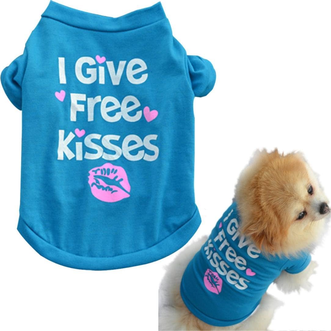 Howstar Pet Shirts Super Cute Puppy T Shirt Kisses Printed Dogs Summer Vest Costumes Cat Tank Top
