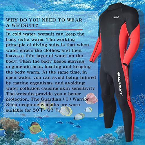 image for Hevto Wetsuits Men Long Sleeve Full 3mm Neoprene Scuba Diving Suits Sw