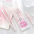 Doraking 5PCS Black Gel Ink Pens, 0.38mm/0.5mm Point Smooth Writing Pens Office Supplies for Women & Men, Note Taking (Pink)