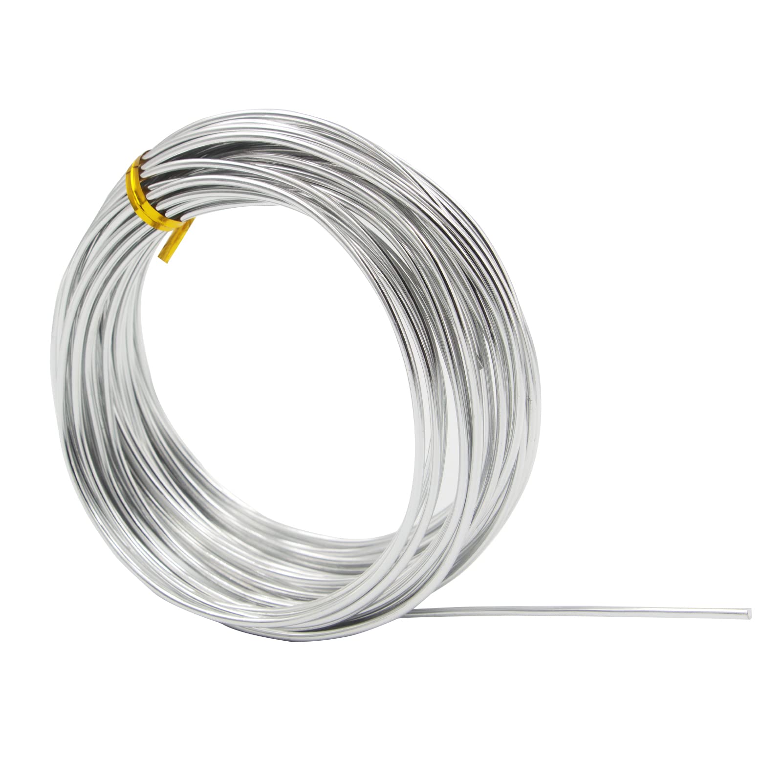 2mm Aluminum Craft Wire, 12 Gauge 20m Bendable Crafting Wire Modelling Wire for Sculpting, Modelling, Bonsai Training, Skeleton, Floral Making, Jewelry Making, Wire Weaving and Wrapping