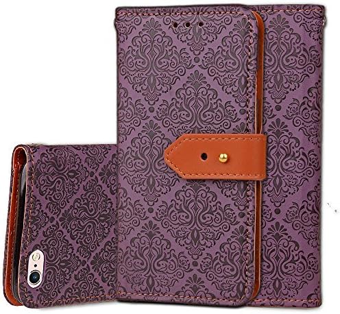 JOAAO Phone Case/Cover with Wallet Card Holder Leather Strap Compatible for iPhone 6/6s (iPhone 6/6s 4.7inch, L-Series Purple)