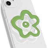 OnTheGrip Cute Transparent Daisy Flower Shape Design Mobile Phone Grip Multi Functional Collapsible Stand Holder for Smartphone Tablet Cell Phone Accessory (Green)