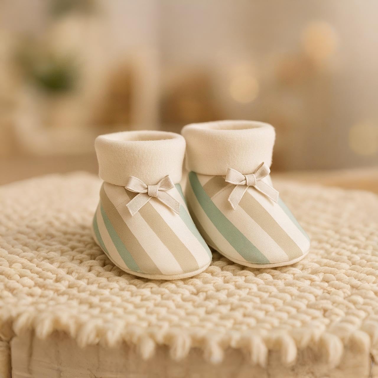 Adhigams Baby Booties Set | Soft Cotton Baby Booties with Comfortable Terry Base for Gentle Support, Cute & Durable Footwear Designed for Regular Use and Easy Comfort | Pack of 1 (0-3 Months) 3