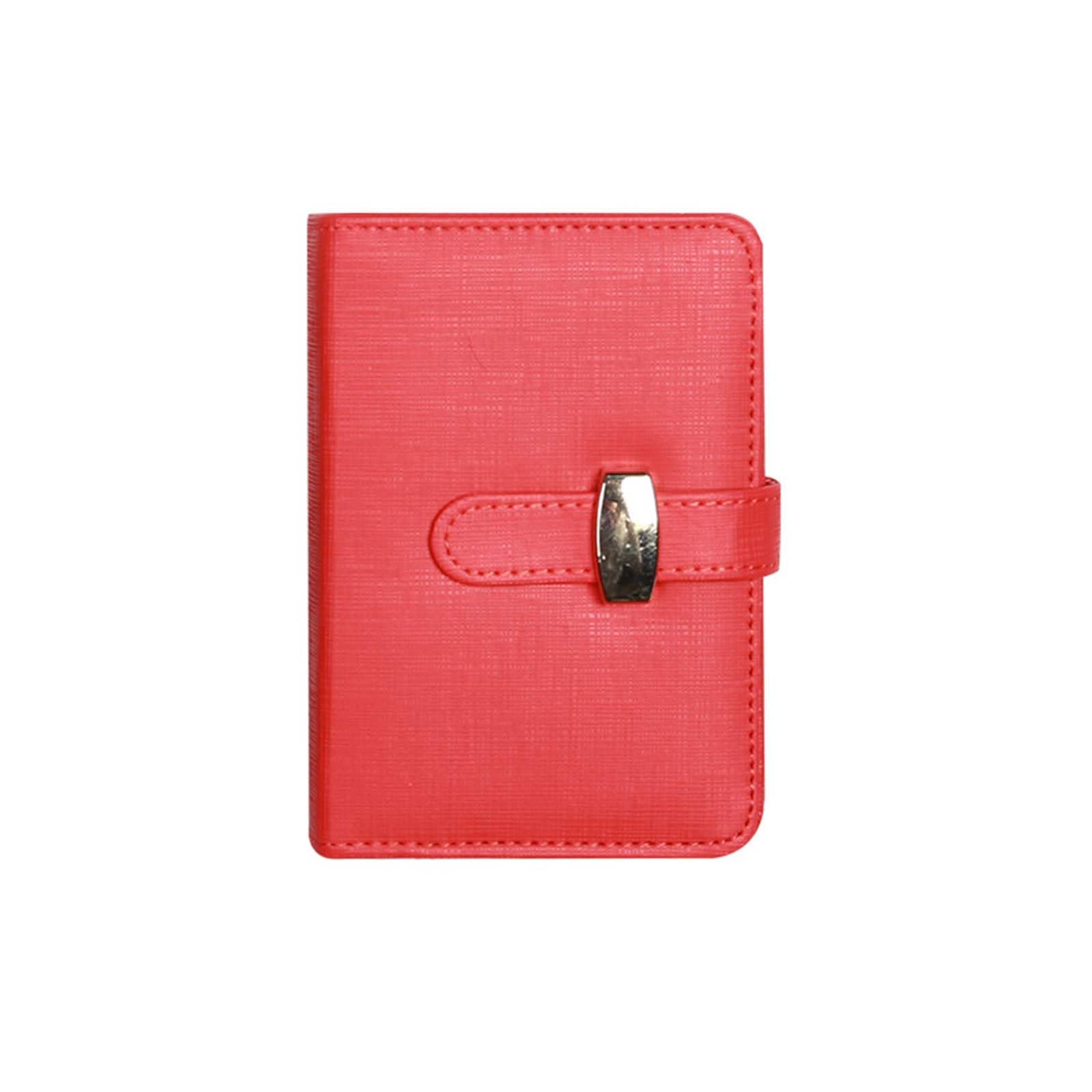 SEIWEI A7 Red Pu Leather Journal with Pen Slot and Card Compartments Replaceable Business Notepad for Office School