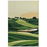 9W Golf Course Poster Green Scenery Decoration Wall Art for Office Living Room Unframe-style 12x18inch(30x45cm)