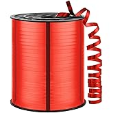 LACNNY Christmas Ribbon,500 Yard Red Curling Ribbons for Crafts, Metallic Balloon String, 3/16" Ribbons for Gift Wrapping, Valentines, Florist Flower (1 Roll) (Red)