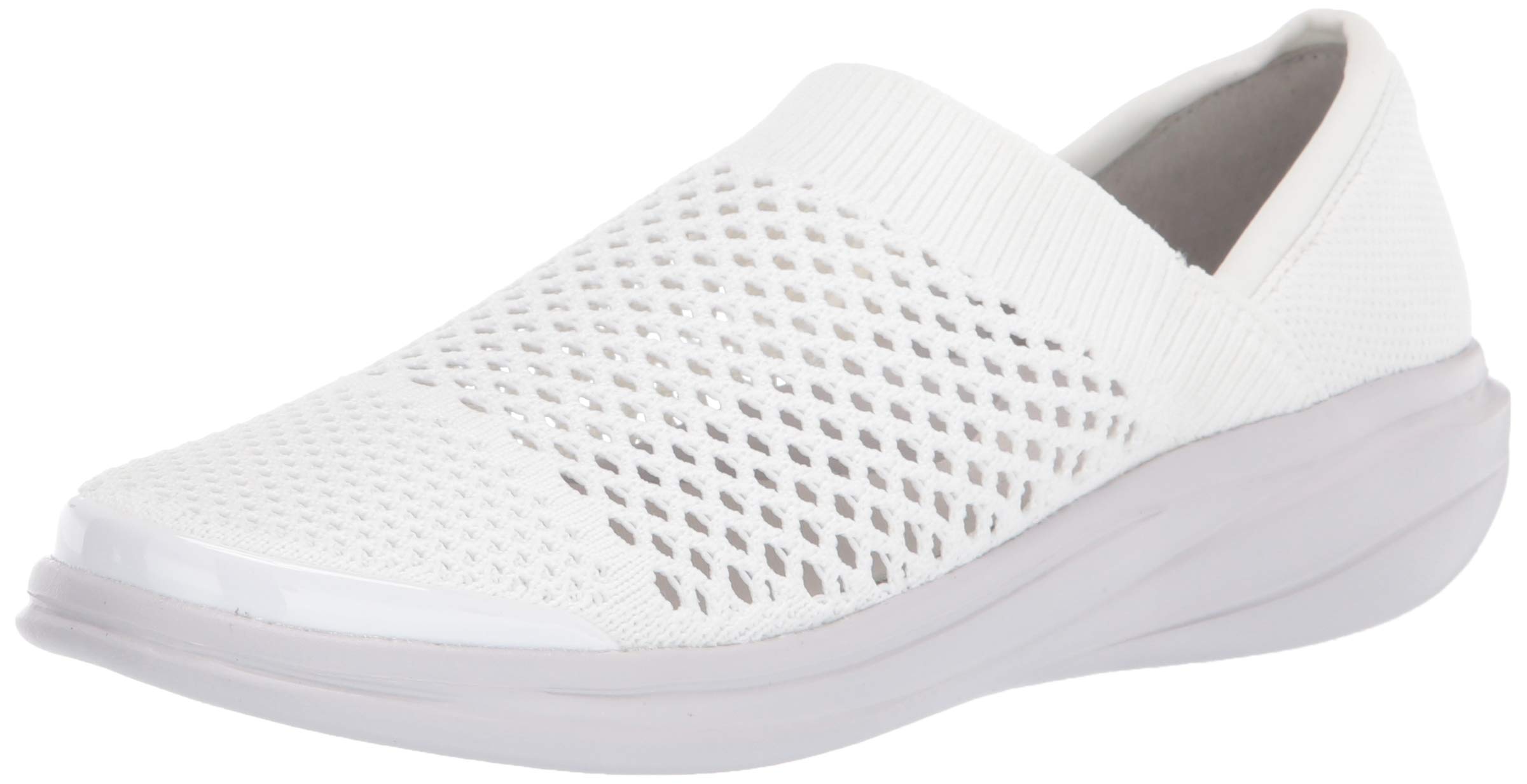 BZees Womens Charlie White Slip-ons 9 W Image