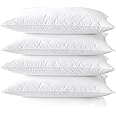 Medium Support Bed Pillows Standard Size Set of 4 Pack for Sleeping 20"x26", Hypoallergenic Skin Friendly Down Alternative Filling for Side Stomach Back Sleeper Machine Washable