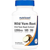Nutricost Wild Yam Root 2,500mg Equivalent from 125mg of 20:1 Extract Per Serving, 120 Capsules for 120 Servings Per Bottle - Vegan Wild Yam Root Extract Supplement, Gluten-Free, GMO-Free