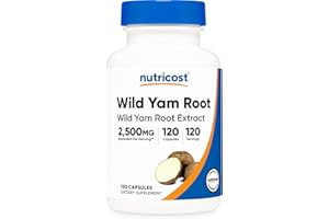 Nutricost Wild Yam Root (2,500mg Equivalent) 120 Capsules - Vegan Wild Yam Root Extract Supplement, Gluten-Free, GMO-Free, 120 Servings
