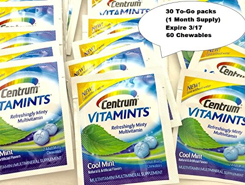 Centrum VitaMints Multivitamin 2 Cool Mint Flavor Chewables Per Packet (30 Packs) Centrum VitaMints Multivitamin 2 Cool Mint Flavor Chewables Per Packet (30 Packs)