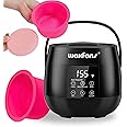 Smart Digital Wax Machine with Auto Temperature Control for Safe Hair Removal - Suitable for Brazilian, Bikini, Facial, Eyebrow, Nose & Full Body Waxing (with a Silicone Bowl)
