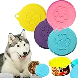 Cretty-Meet 4pcs Pet Food Can Lids 75/87 mm Universal Caps 4 Color view 4