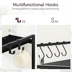 MAHANCRIS Bakers Rack with Power Outlet, Microwave