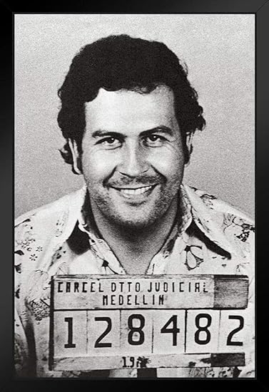 Amazon Com Poster Foundry Pablo Escobar Mugshot El Patron Kingpin Medellin Colombia No Glare Wood Eco Framed 9x13 Posters Prints