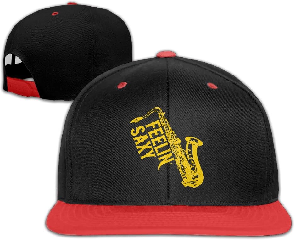 Feelin Saxy Funny Saxophone Adjustable Unisex Hip Hop Baseball Hat Stylish Snapback Hats For Child One Size