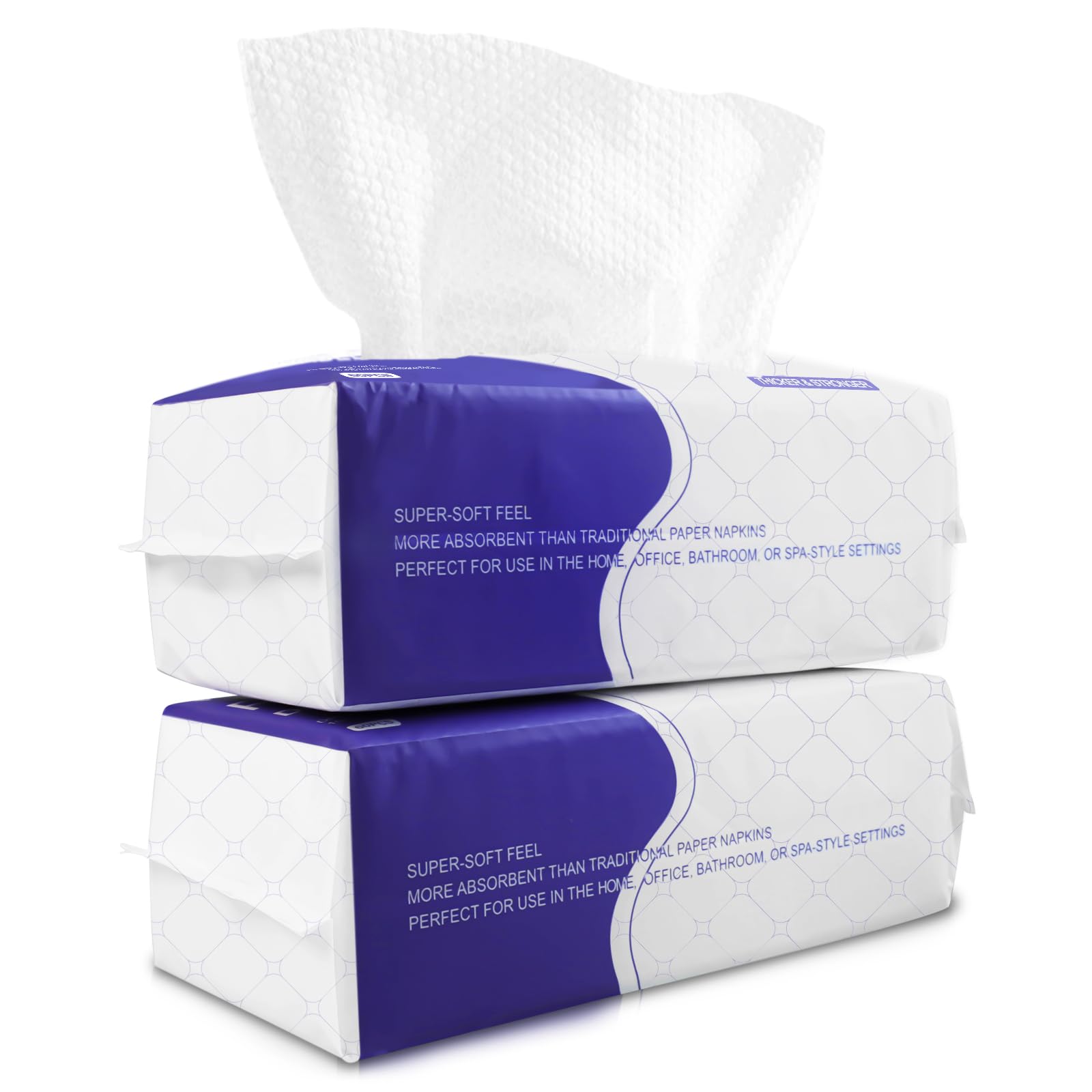 Disposable Face Towel 120 Count Cotton Tissue Dry Face Wipes Face Cloths for Women, Ultra Soft CleanTowels for Washing Face, Makeup Removing 20x20cm (Pearl Pattern)