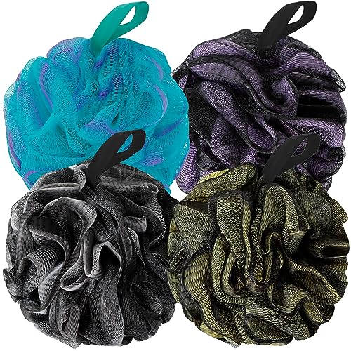 BCKENEY 4 Pack Shower Sponge Dark Elf