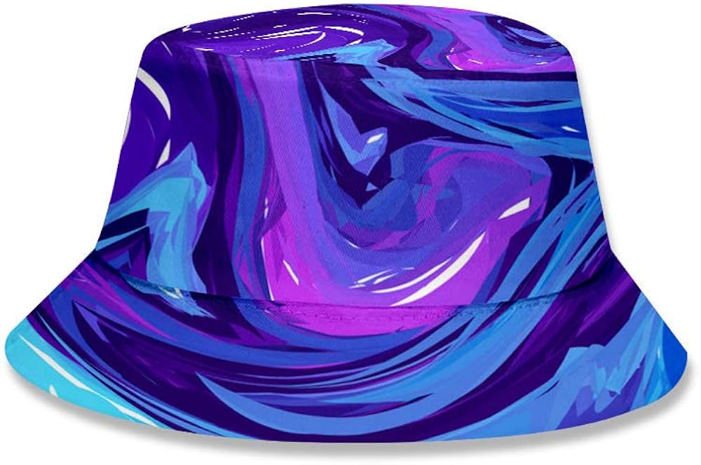 3D Printing Line Bucket Hat Fluid Art Fisherman Hat Men and Women Summer Sun Hat (O) at  Women’s Clothing store