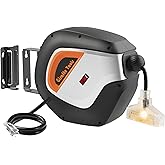 Giraffe Tools Retractable Power Cord Reel, 50ft 12AWG/3C SJT Heavy Duty Extension Cord Storage Reel Wall/Ceiling Mount for Ga