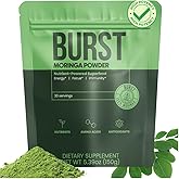 Burst 100% Moringa Powder Natural - 150g| Pure Moringa Leaf Powder from The Miracle Tree | Rich in Vitamins, Minerals & Antioxidants | Vegan Superfood for Health, Energy, & Wellness