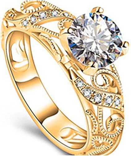 Amazon Rigmookj 高級リングダイヤモンド 指輪 レディース 人気 華奢 女性 誕生石 フルエタニティリング ファッション女性贈り物 ゴールド 10 リング 通販