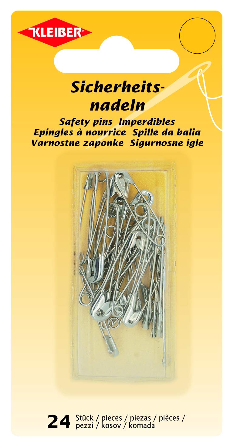 Kleiber 24-Piece Safety Pin Box, Silver