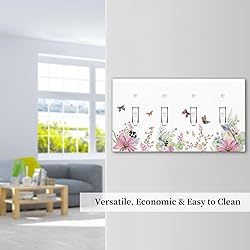 Butterfly Flower Quad Toggle Light Switch Cover