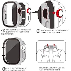 HANKN 2 Pack Hard Matte Case 49mm for Apple Watch