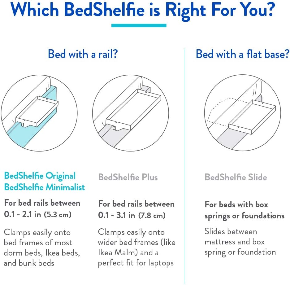 BedShelfie The Original Bedside Shelf - 9 Colors / 4 Sizes - AS SEEN ON Business Insider as The Perfect College Dorm Room Essential (Regular Size, Natural Bamboo): Furniture & Decor