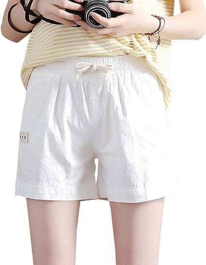 Amazon ショートパンツレディースカジュアルデザインハイウエストルーズファッショナブルな水泳パンツ夏ショーツファッション女性水着ショーツビーチ パンツビーチパンツ ショートパンツ 通販