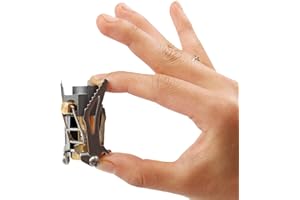 DESERT & FOX Ultralight Mini Camping Stove, 2600W Power Titanium Alloy Automatic Foldable Outdoor Cookware Tool for Picnic, Cookout, Camping, Hiking