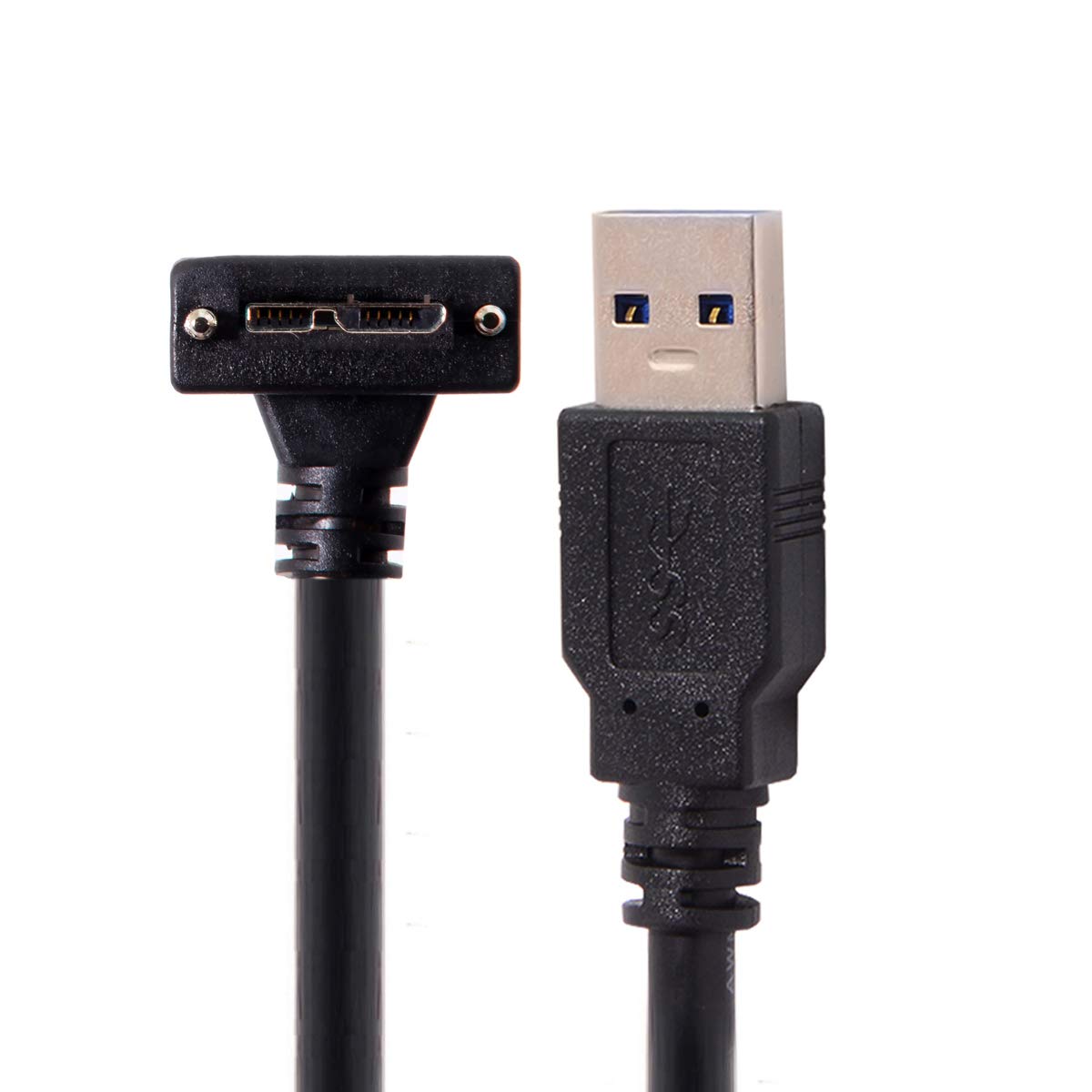 CY Micro USB Screw Mount to USB 3.0 Data Cable for Point Grey Chameleon Camera 3m 90 Degree Down Angled