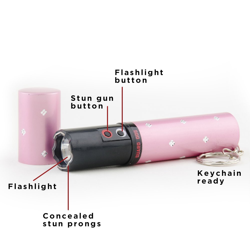Guard Dog Security Electra Concealed Lipstick Stun Gun with Flashlight, 100-Lumen (Pink)
