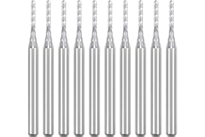 uxcell 10Pcs 1.3mm Carbide End Mill Engraving Milling Cutter CNC Router Bits for PCB Machine, 1/8" Shank