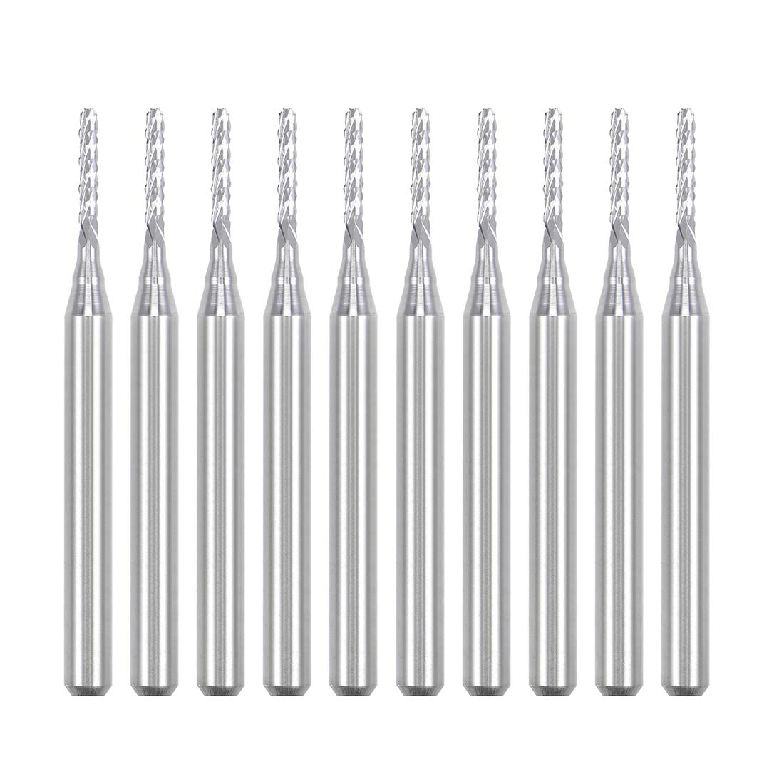 uxcell 10Pcs 1.3mm Carbide End Mill Engraving Milling Cutter CNC Router Bits for PCB Machine, 1/8" Shank