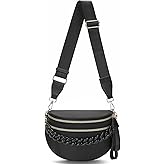 ZAIBAO Crossbody Bags for Women Chain Bum Bag Handbag, Sturdy Strap Roomy Versatile Mom-Friendly Bag with Multiple Pockets