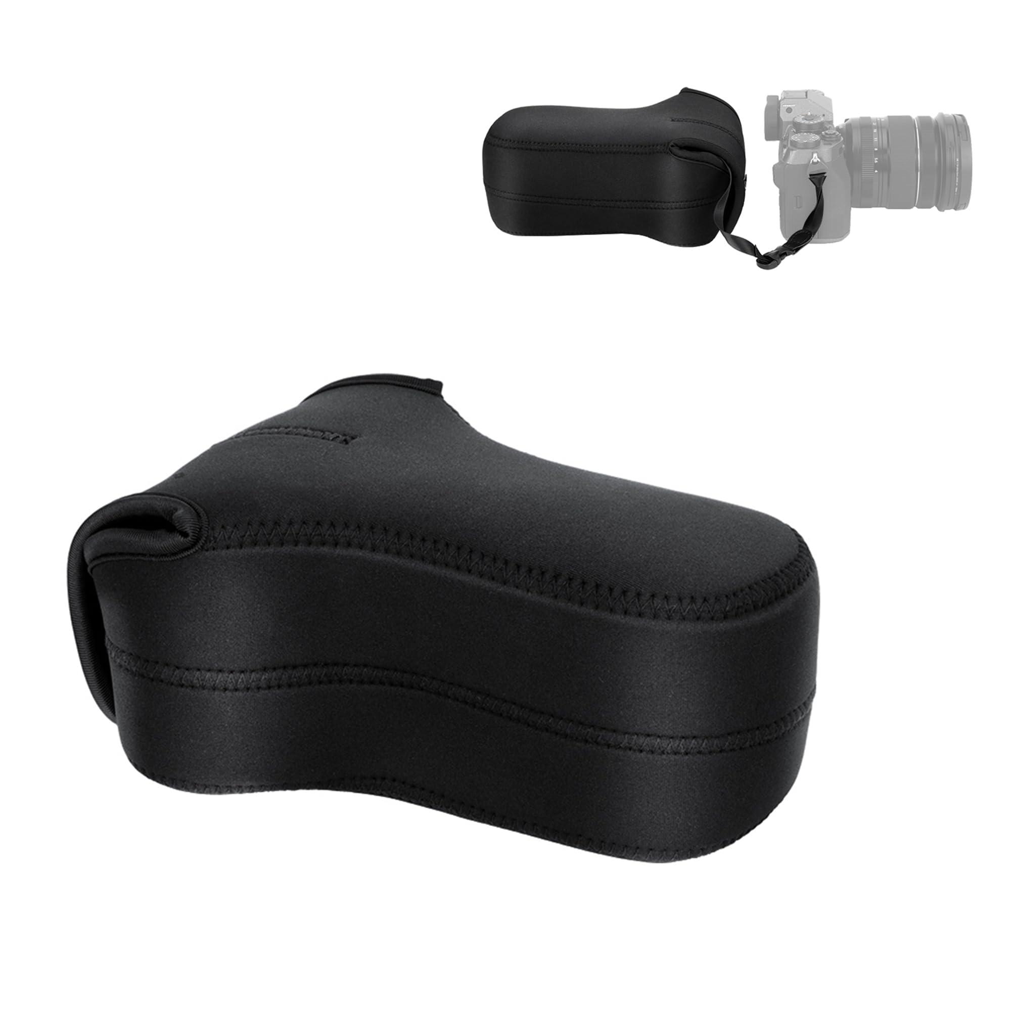 JJC Neoprene Camera Case Pouch Bag for Canon EOS M50 M5 M6 Mark II + EF-M 55-200mm/EF-M 18-150mm Lens, Fuji Fujifilm X-T30 X-T20 X-T10 X-T100 X-E4 X-E3 + XF 55-200mm/XC 50-230mm Lens and More