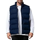 LINMYZAI Men's Puffer Vest Winter Sleeveless Lightweight Jacket Outdoor Warm Zipper Outerwear Vests