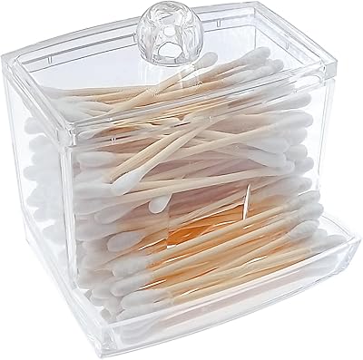 ZHIYE Bamboo Cotton Buds 900 Pcs with Dispenser Holder - Biodegradable