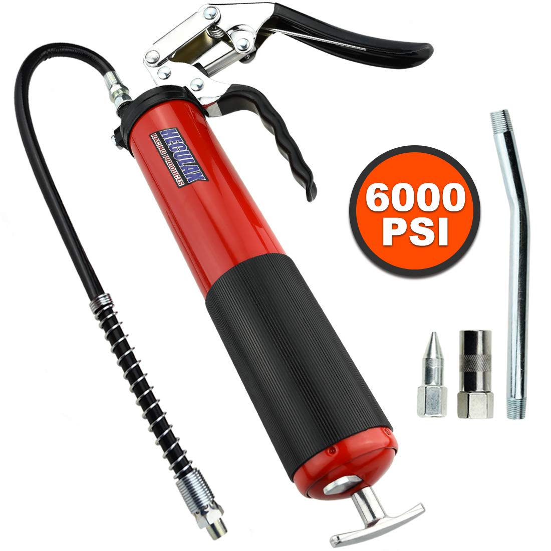 Bravex Grease Gun, Heavy Duty Pistol Grip Grease Gun Set 14oz with 18